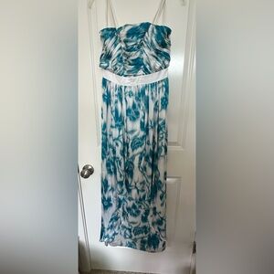 Max and Cleo Turquoise /White Prom Ball Gown 4